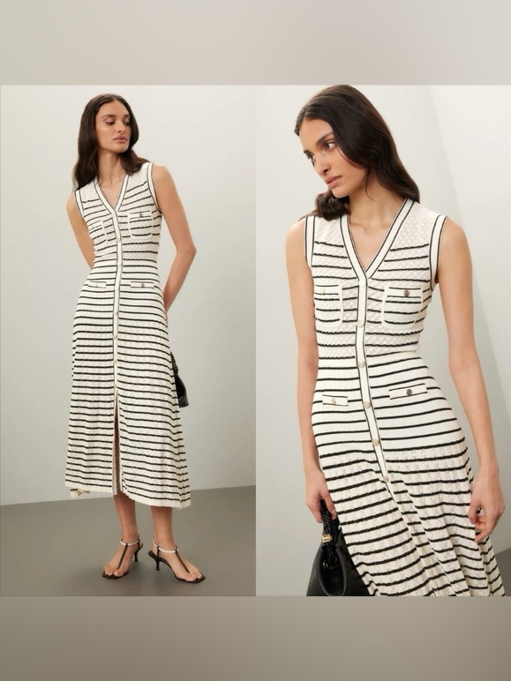 Sandro Molina Striped Knit Dress